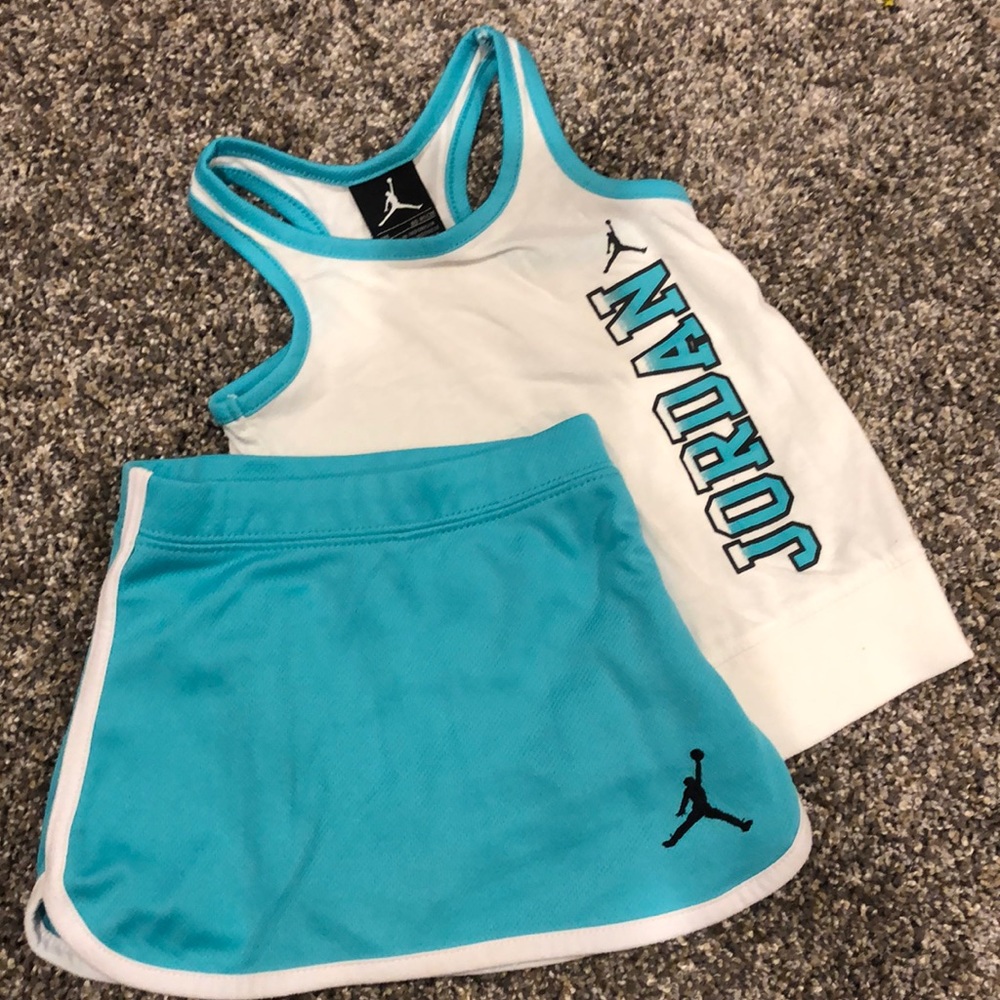 Little girl Jordan’s tank top and skirt